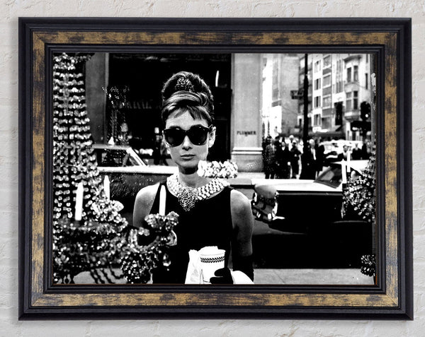 Audrey Hepburn Sunglasses Framed Print