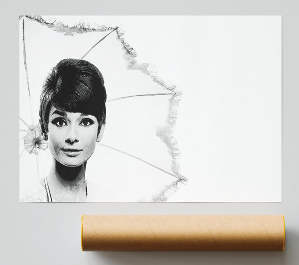 Audrey Hepburn Umbrella Print