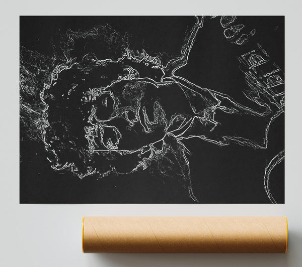Bob Dylan Black Giclee Print