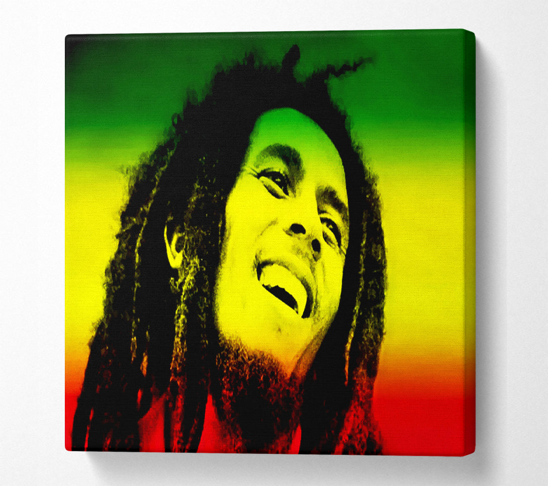  A Canvas Print of Bob Marley Rasta Colours Canvas Wall Art
