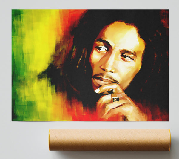 Bob Marley Red Yellow Green Giclee Print