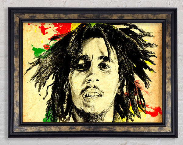 Bob Marley Splash Colour Framed Print