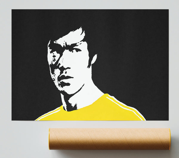 Bruce Lee Dragon Yellow Jump Suit Print
