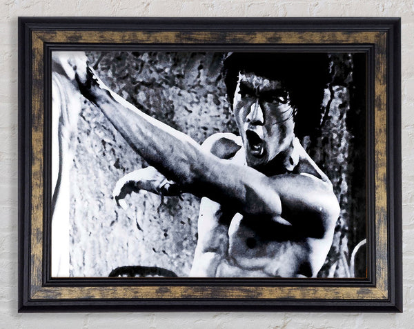 Bruce Lee Fist Of Power Framed Print