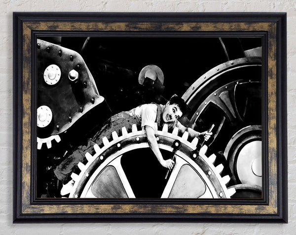 Charlie Chaplin Cogs Framed Print