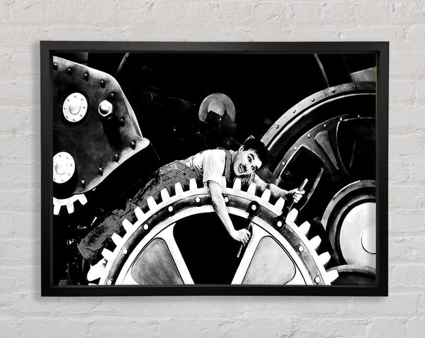 Charlie Chaplin Cogs Framed Print