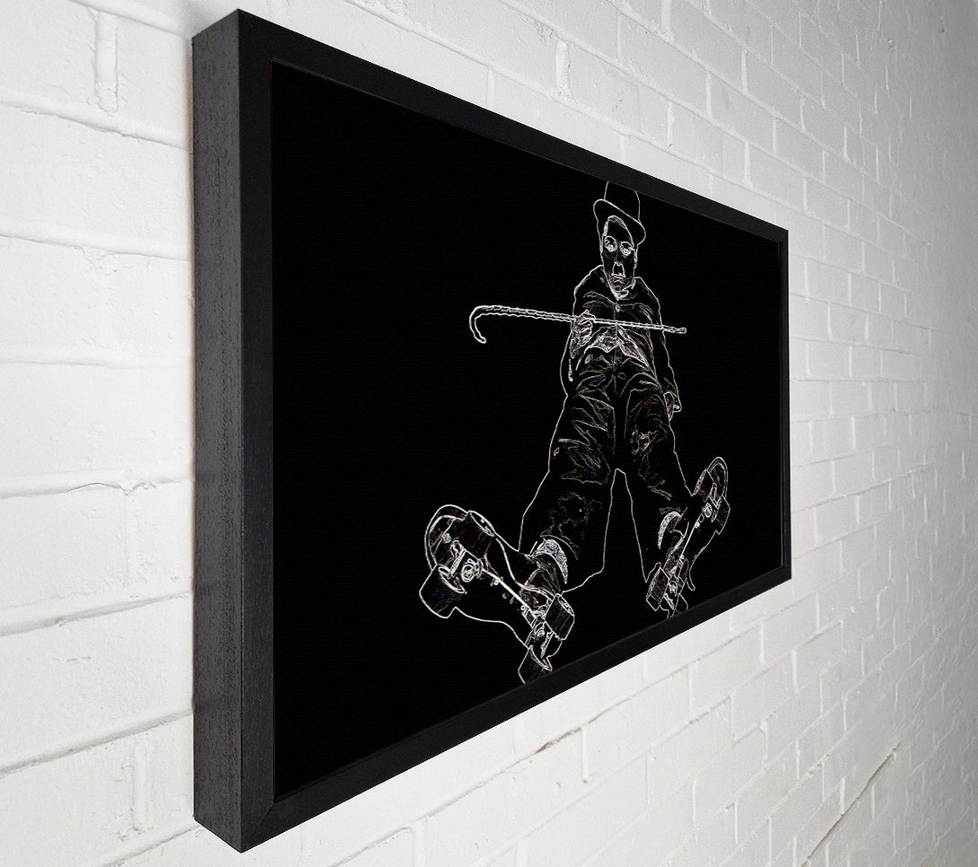  A Canvas Print of Charlie Chaplin White On Black Canvas Art