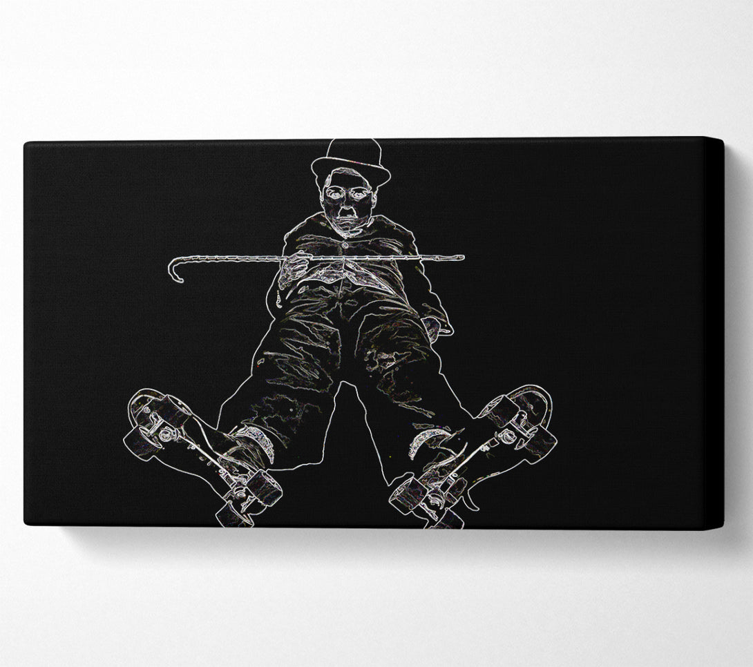  A Canvas Print of Charlie Chaplin White On Black Canvas Art
