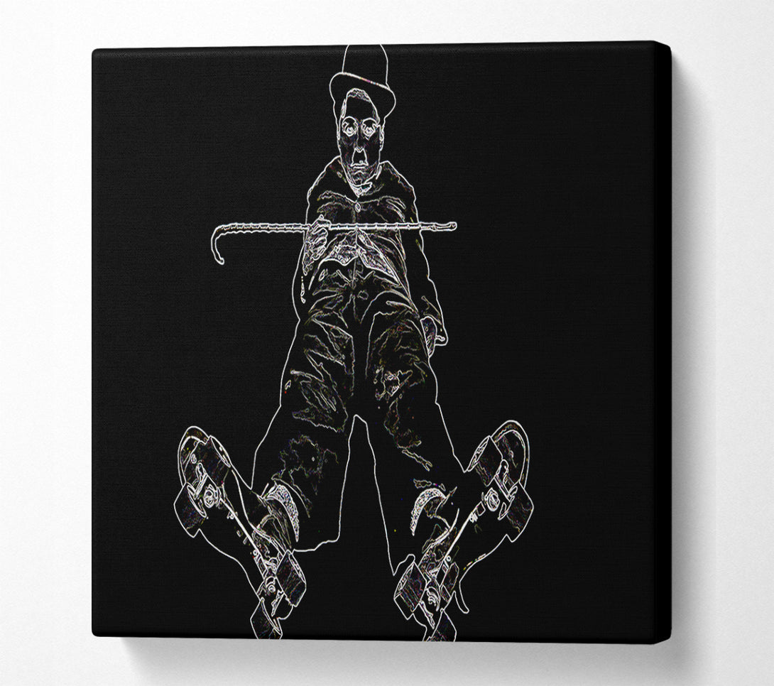  A Canvas Print of Charlie Chaplin White On Black Canvas Art