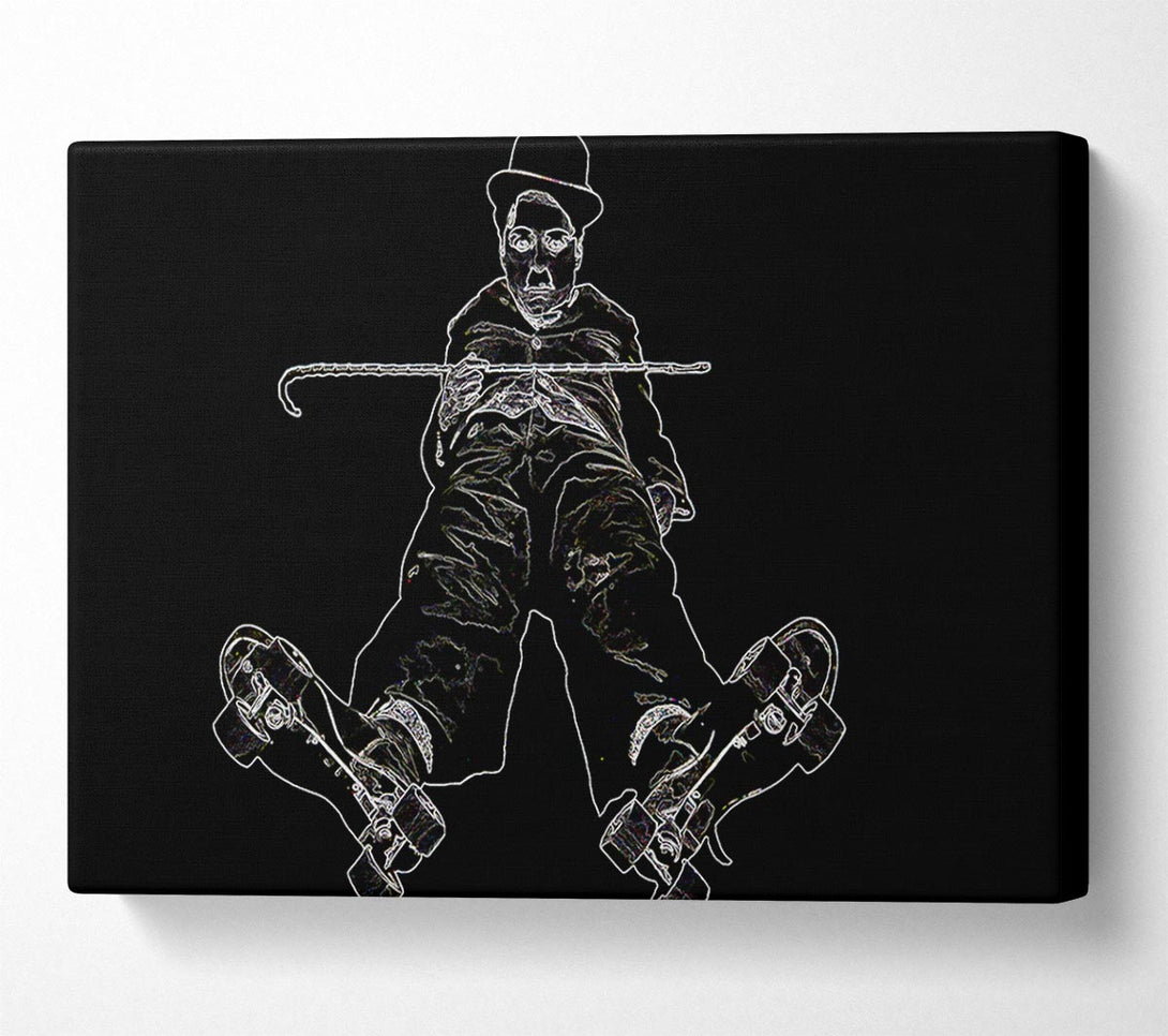  A Canvas Print of Charlie Chaplin White On Black Canvas Art