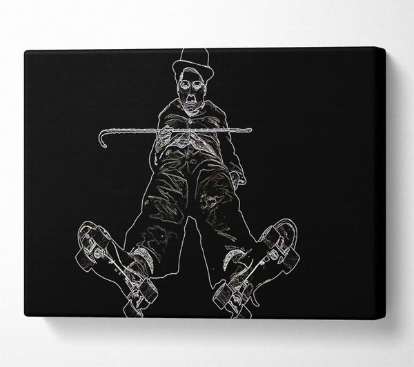 A Canvas Print of Charlie Chaplin White On Black Canvas Art