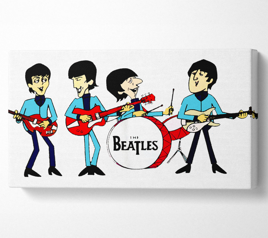  A Canvas Print of Early Beatles White Canvas Wall Art
