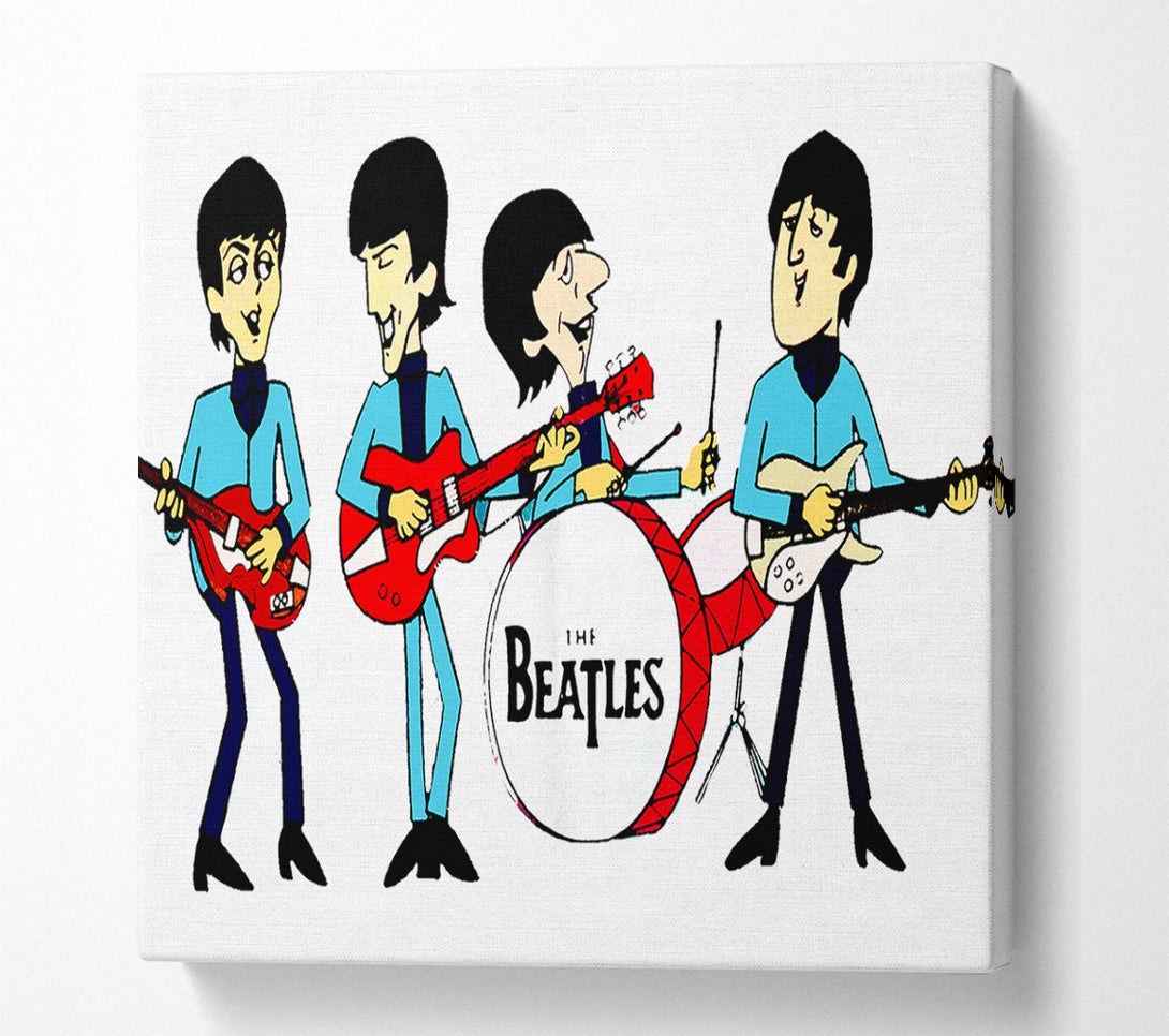  A Canvas Print of Early Beatles White Canvas Wall Art