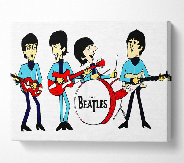  A Canvas Print of Early Beatles White Canvas Wall Art