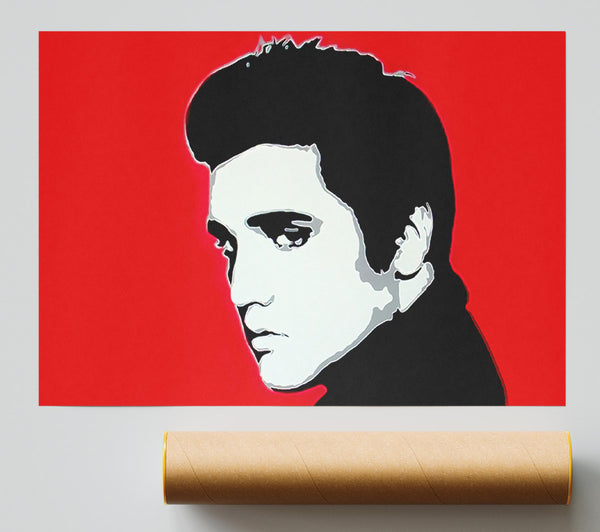 Elvis Portrait Red Poster