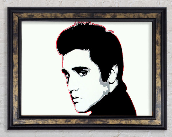 Elvis Portrait White Framed Print