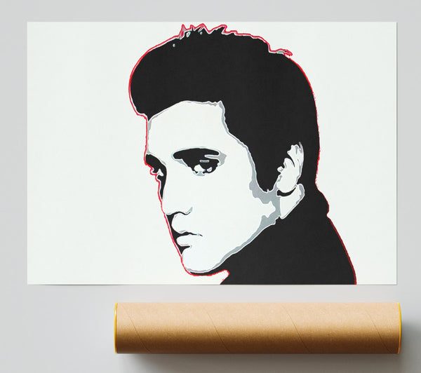 Elvis Portrait White Print