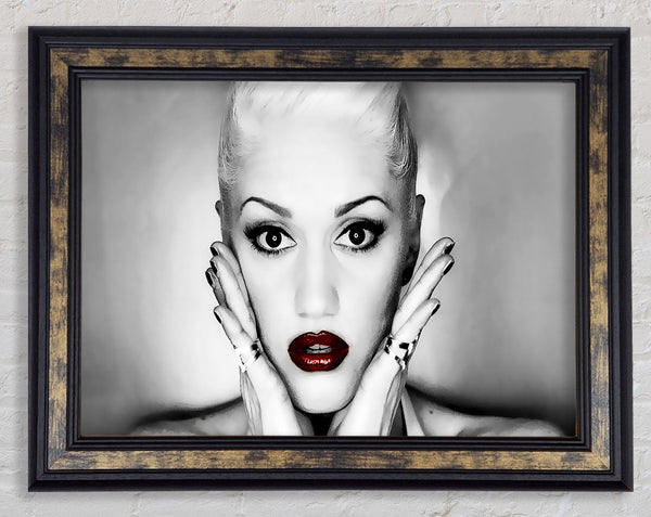 Gwen Stefani Red Lips Framed Print