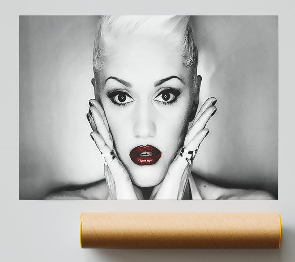 Gwen Stefani Red Lips Print