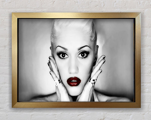 Gwen Stefani Red Lips Framed Print