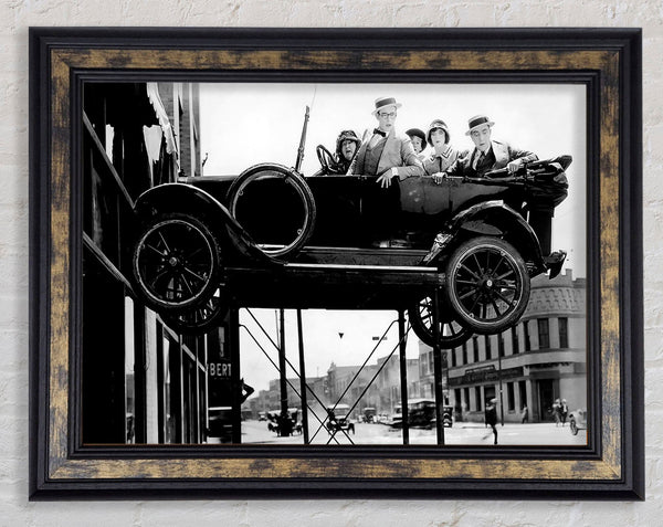 Harold Lloyd Car Jack Framed Print