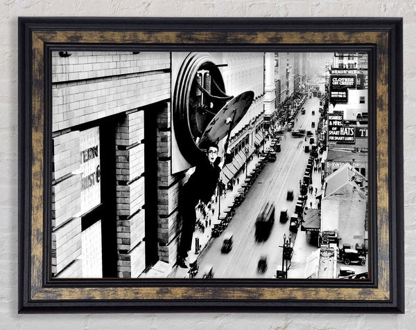 Harold Lloyd Clock Face Framed Print