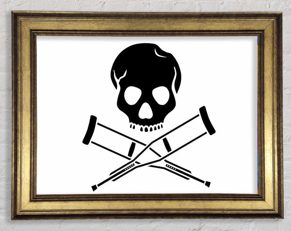 Jackass Skull n Bones B n W Framed Print