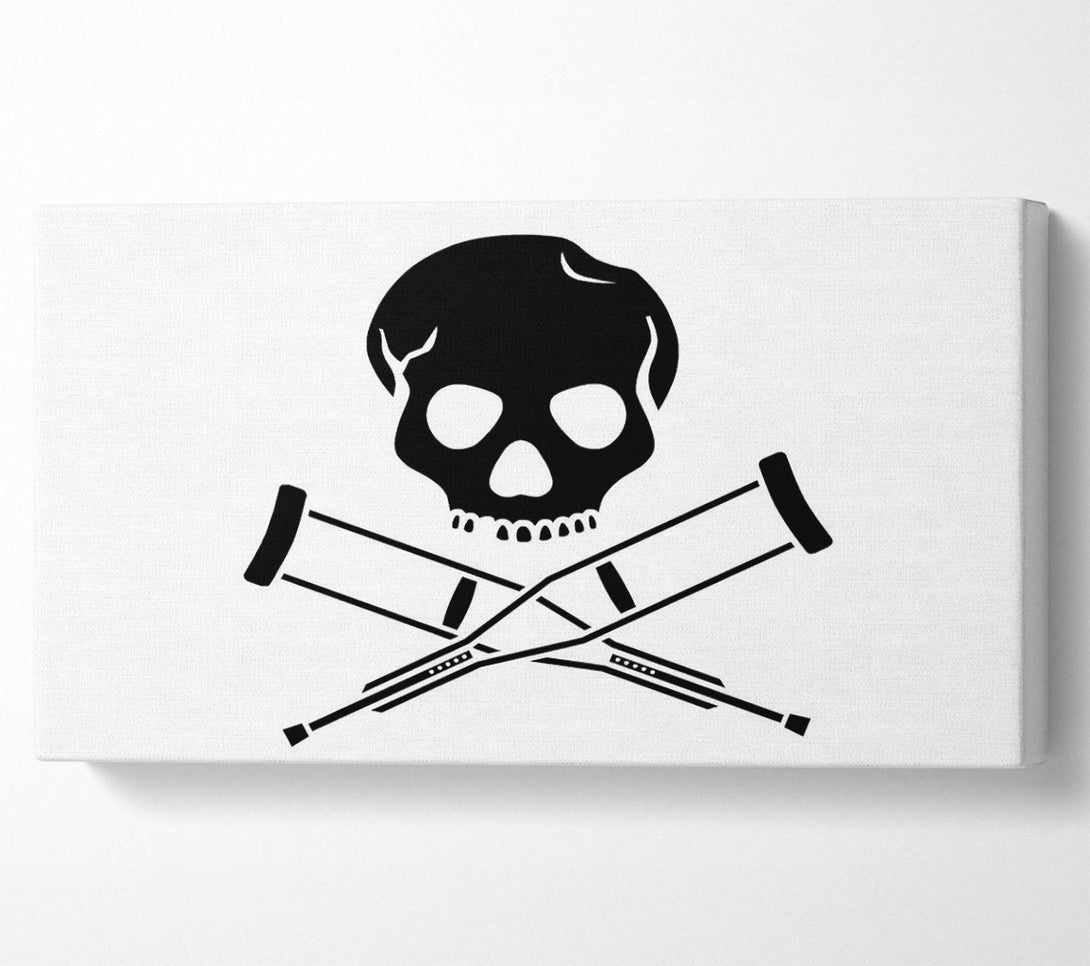  A Canvas Print of Jackass Skull n Bones B n W Canvas Print