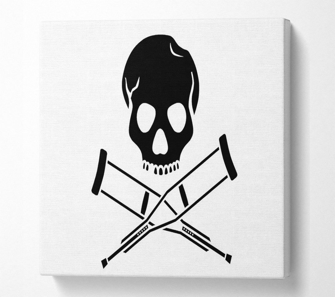  A Canvas Print of Jackass Skull n Bones B n W Canvas Print