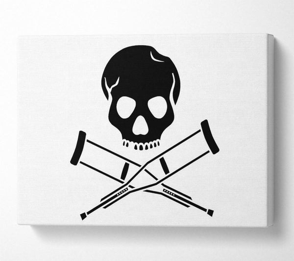  A Canvas Print of Jackass Skull n Bones B n W Canvas Print