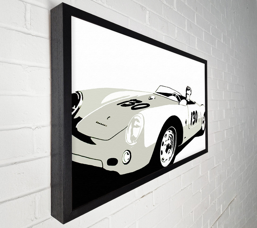  A Canvas Print of James Dean Car B n W Canvas Wall Art