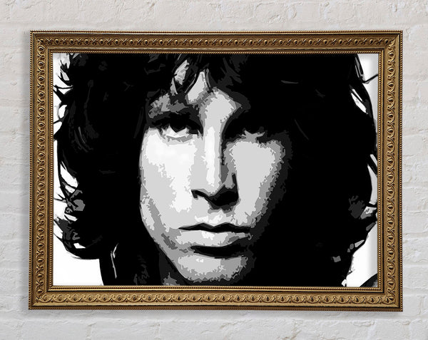 Jim Morrison Face B n W Framed Print