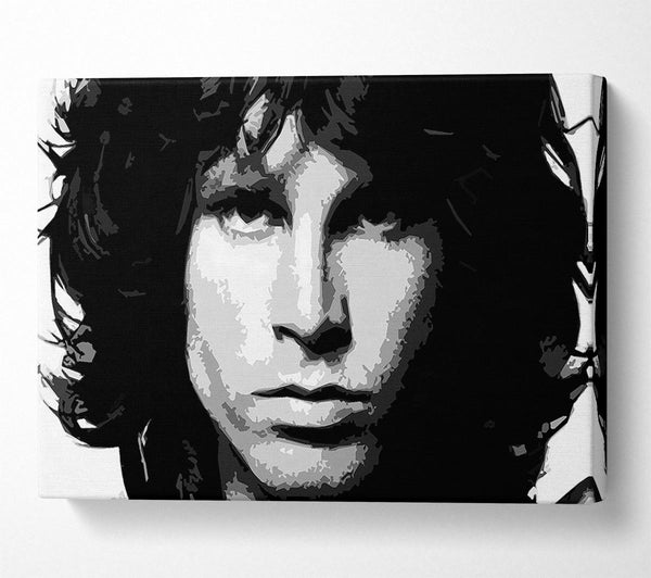  A Canvas Print of Jim Morrison Face B n W Canvas Wall Art