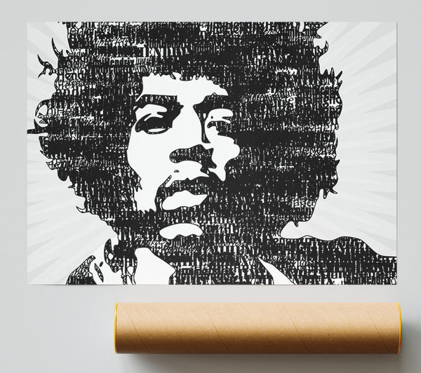 Jimi Hendrix Black And White Giclee Print