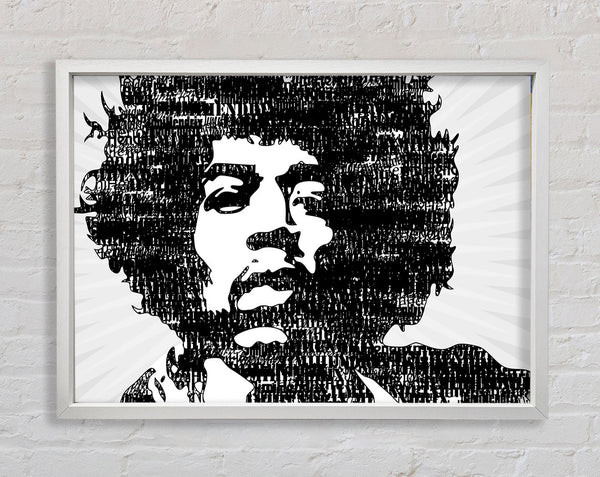 Jimi Hendrix Black And White Framed Print