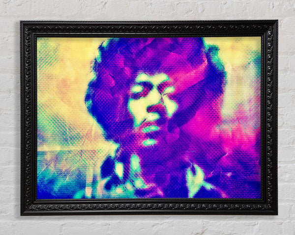 Jimi Hendrix Blur Framed Print
