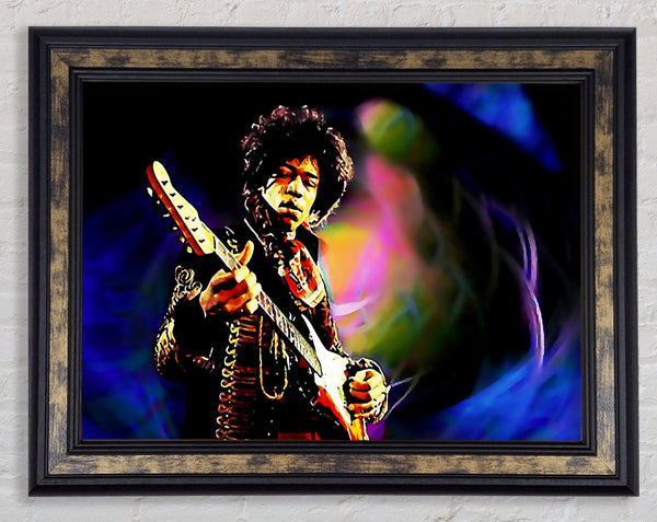 Jimi Hendrix Energy Field Framed Print