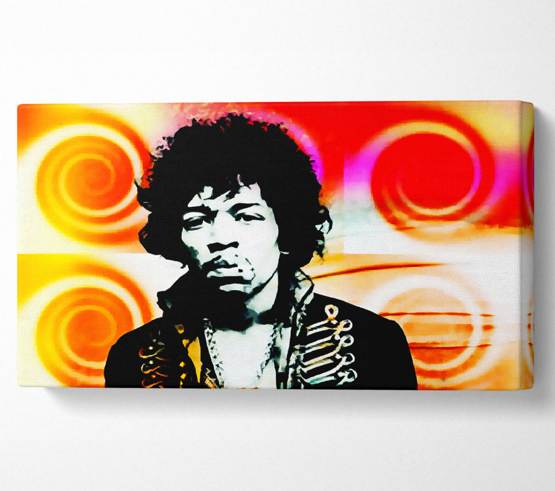  A Canvas Print of Jimi Hendrix Swirls Canvas Print