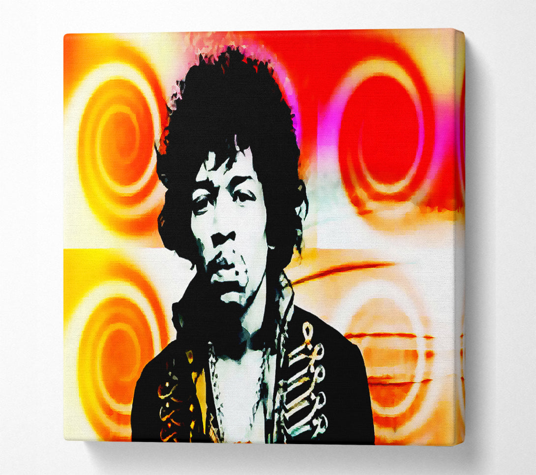  A Canvas Print of Jimi Hendrix Swirls Canvas Print