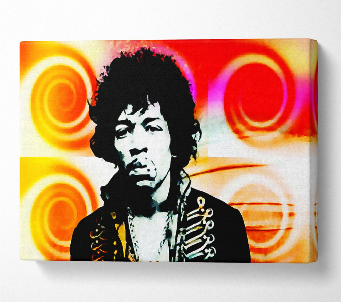  A Canvas Print of Jimi Hendrix Swirls Canvas Print