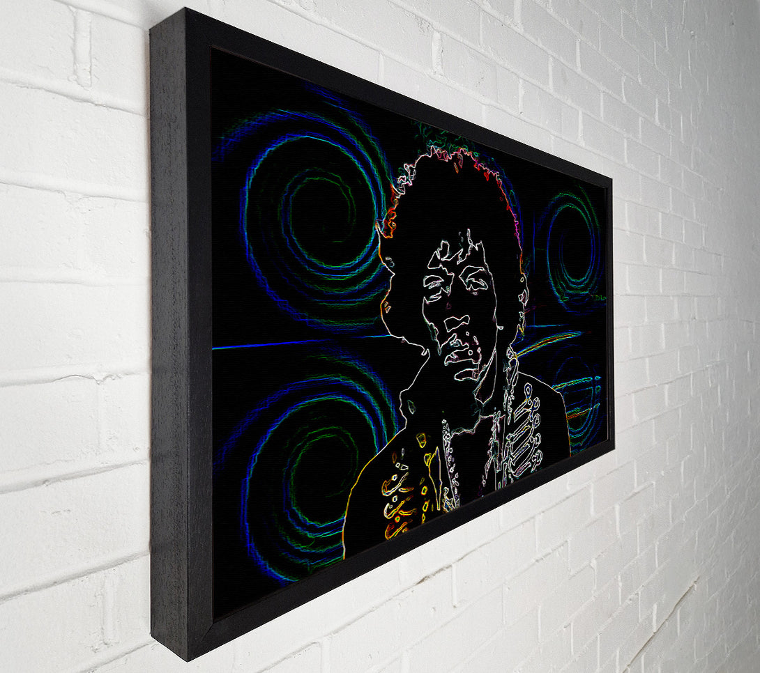  A Canvas Print of Jimi Hendrix Psychedelic Canvas Wall Art