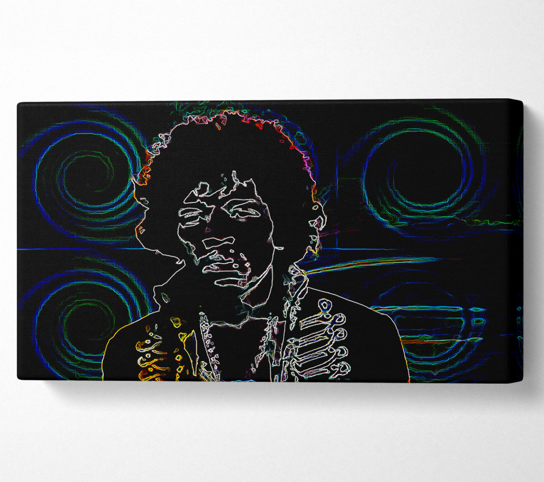  A Canvas Print of Jimi Hendrix Psychedelic Canvas Wall Art