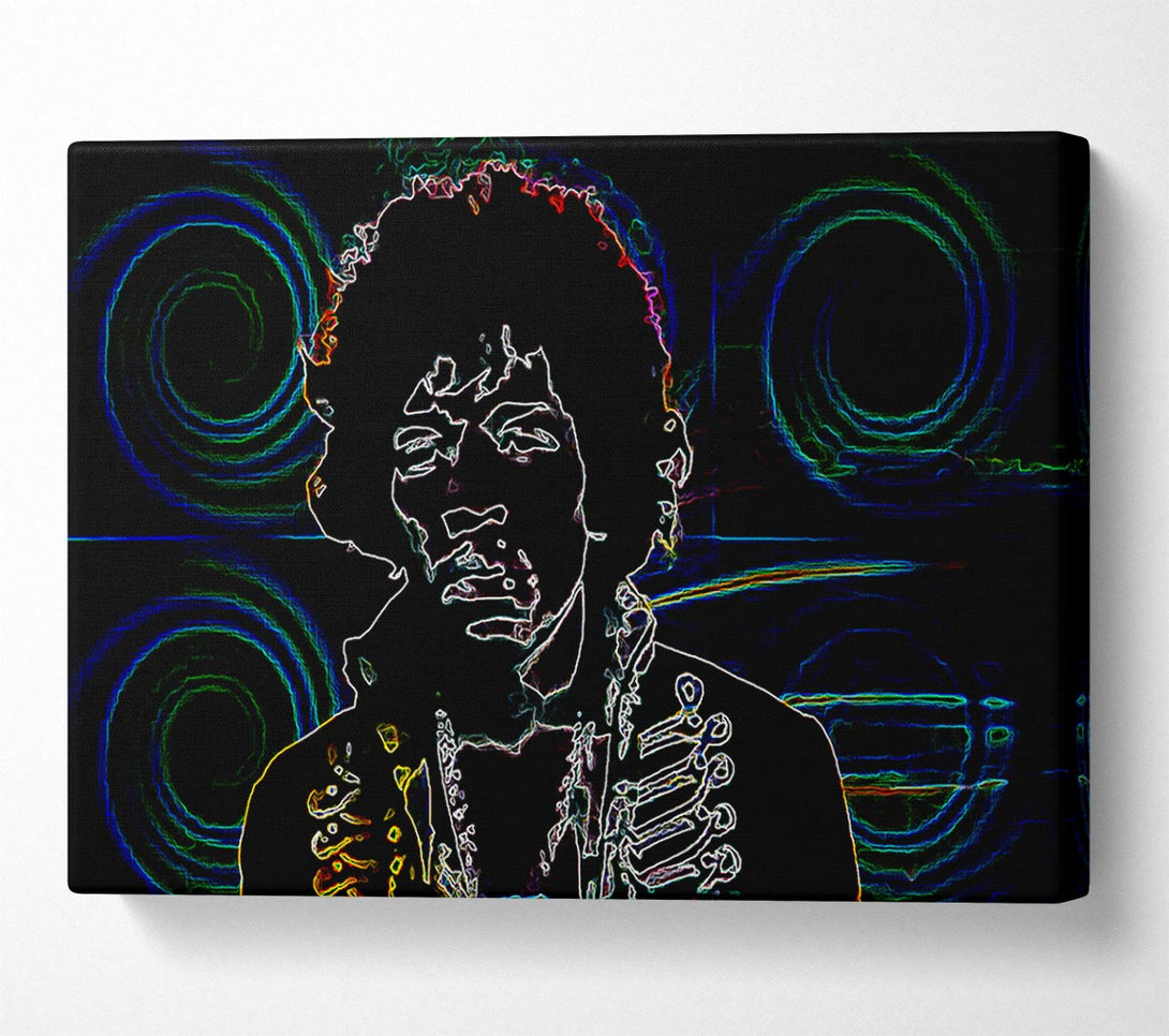  A Canvas Print of Jimi Hendrix Psychedelic Canvas Wall Art