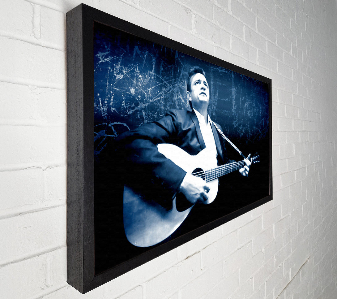  A Canvas Print of Johnny Cash Blue Canvas Art