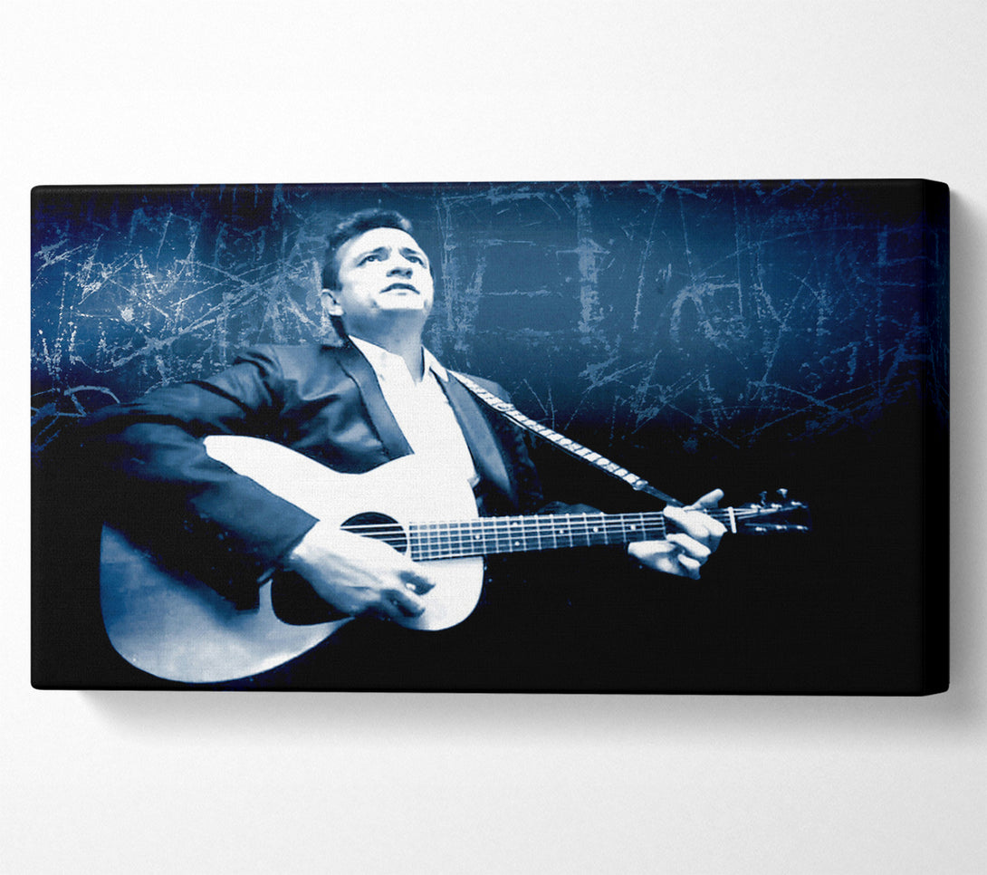  A Canvas Print of Johnny Cash Blue Canvas Art