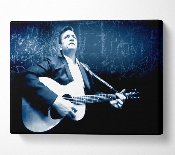  A Canvas Print of Johnny Cash Blue Canvas Art