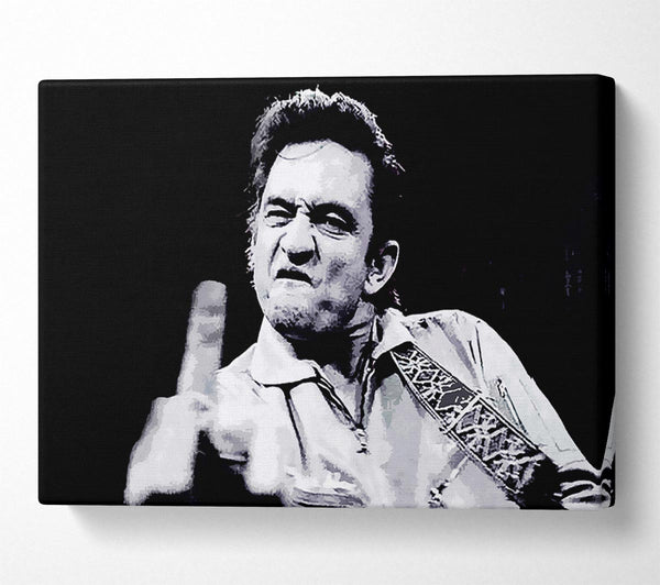  A Canvas Print of Johnny Cash Finger B n W Canvas Wall Art
