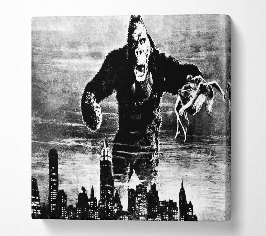  A Canvas Print of King Kong Retro Canvas Wall Art