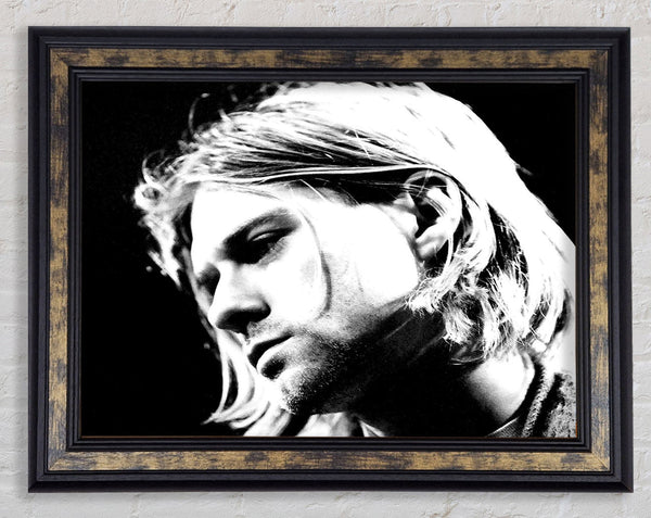 Kurt Cobain Face Framed Print