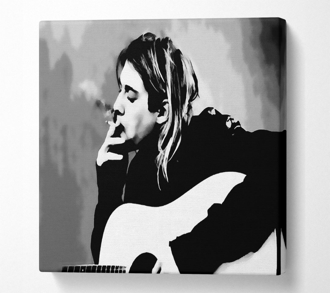  A Canvas Print of Kurt Cobain Guitar Smoke Canvas Wall Art